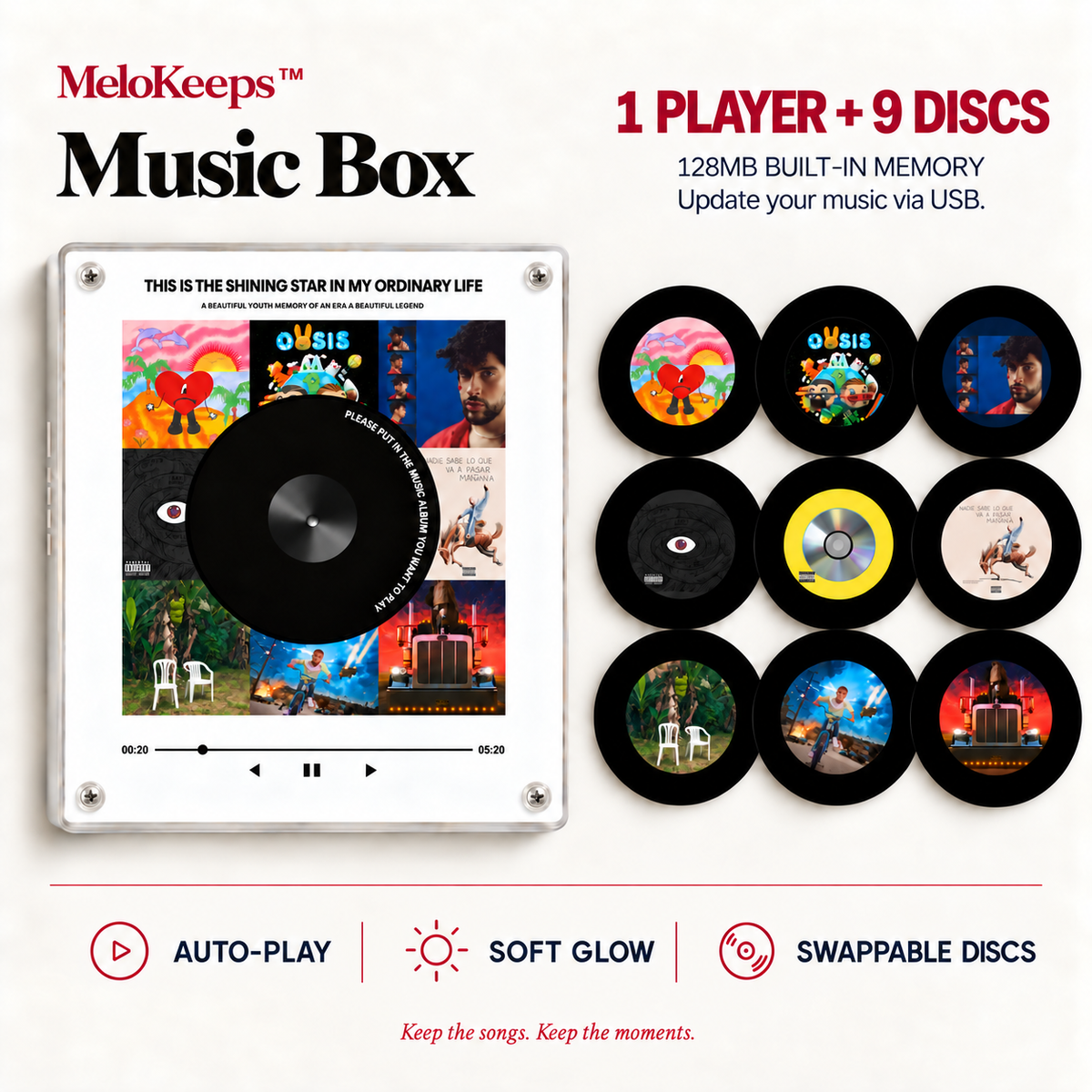 MeloKeeps Custom NFC Music Box - Pop Star Tribute Edition